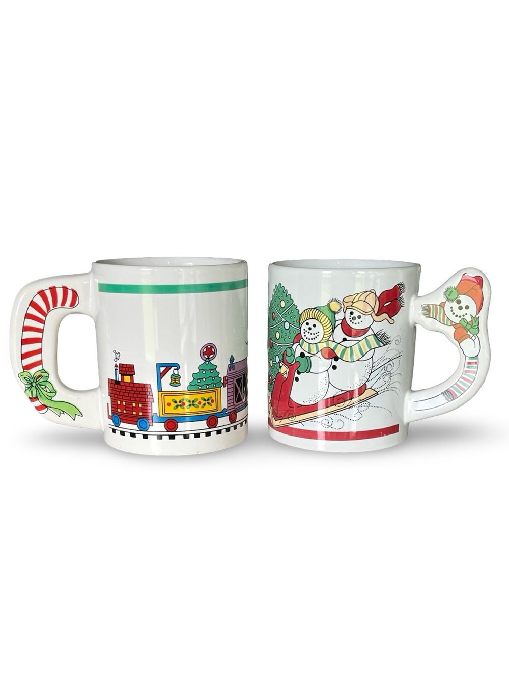 Vintage Christmas Holiday Mug Pair